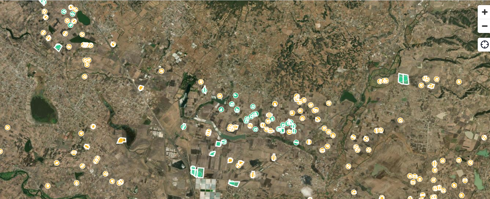 All parsed property centroids on satellite imagery